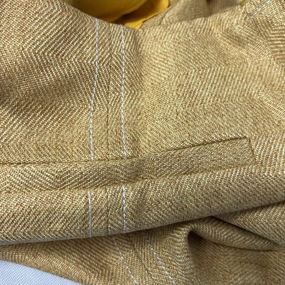 Anthropology Moon River Gold High Waist adjustable belt back zip up Shorts S - Picture 9 of 13